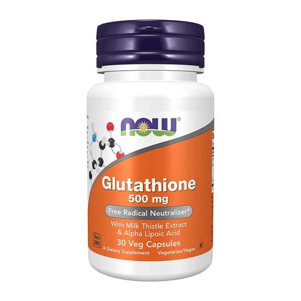 NOW Supplements, Glutathione 500 mg, With Milk Thistle Extract & Alpha Lipoic Acid, Free Radical Neutralizer*, 30 Veg Capsules - Gidd Pharmacy